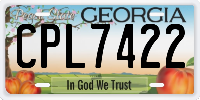 GA license plate CPL7422