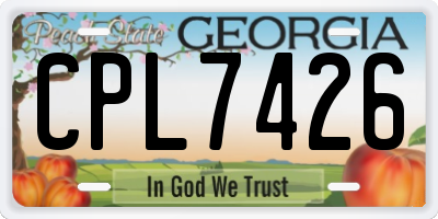 GA license plate CPL7426