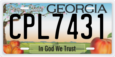 GA license plate CPL7431