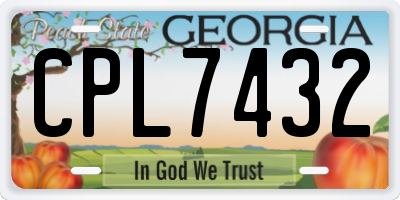 GA license plate CPL7432