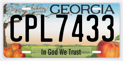 GA license plate CPL7433