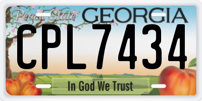 GA license plate CPL7434