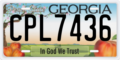 GA license plate CPL7436