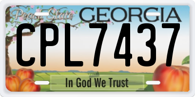 GA license plate CPL7437