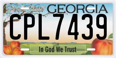 GA license plate CPL7439