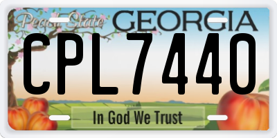 GA license plate CPL7440