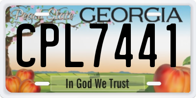 GA license plate CPL7441