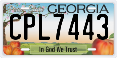 GA license plate CPL7443