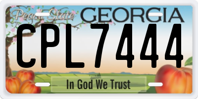 GA license plate CPL7444