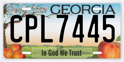 GA license plate CPL7445