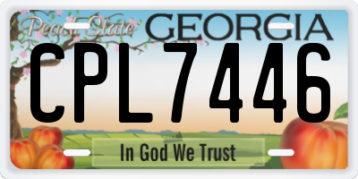 GA license plate CPL7446