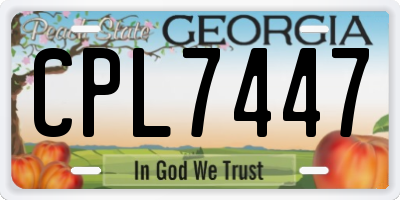 GA license plate CPL7447