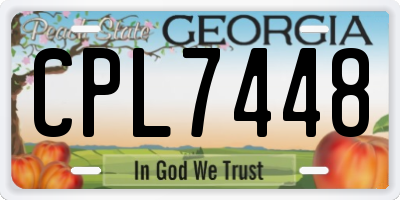 GA license plate CPL7448