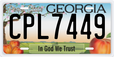 GA license plate CPL7449