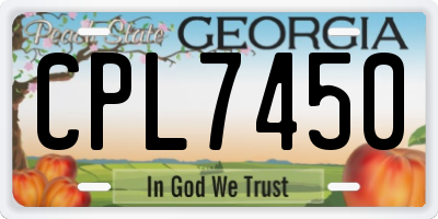GA license plate CPL7450
