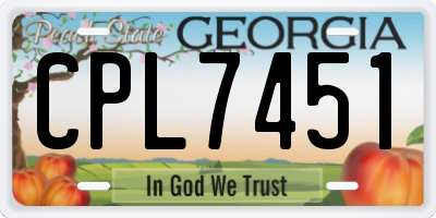 GA license plate CPL7451