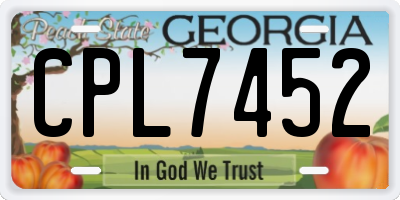 GA license plate CPL7452