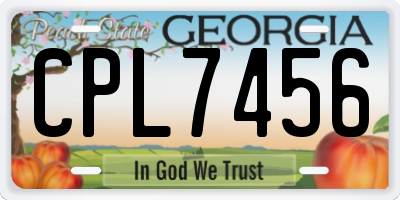 GA license plate CPL7456