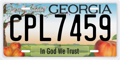 GA license plate CPL7459