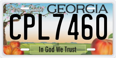 GA license plate CPL7460