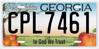 GA license plate CPL7461