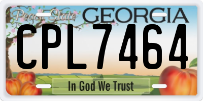 GA license plate CPL7464