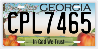GA license plate CPL7465