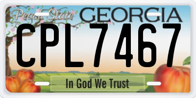 GA license plate CPL7467