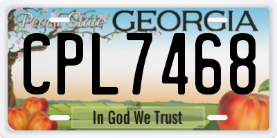 GA license plate CPL7468