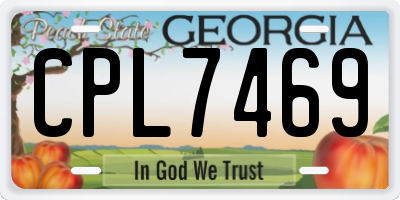 GA license plate CPL7469
