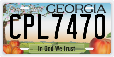GA license plate CPL7470