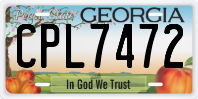 GA license plate CPL7472