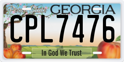 GA license plate CPL7476