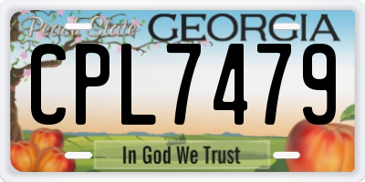 GA license plate CPL7479