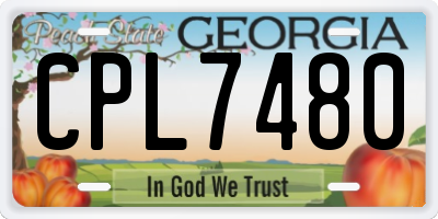 GA license plate CPL7480