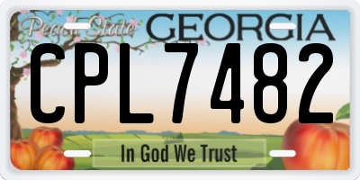 GA license plate CPL7482