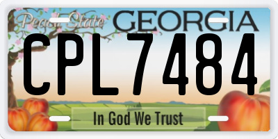 GA license plate CPL7484