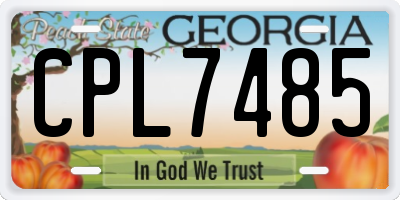GA license plate CPL7485