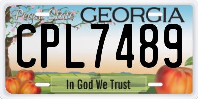 GA license plate CPL7489