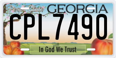 GA license plate CPL7490