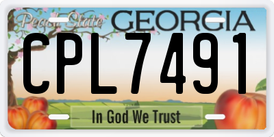 GA license plate CPL7491