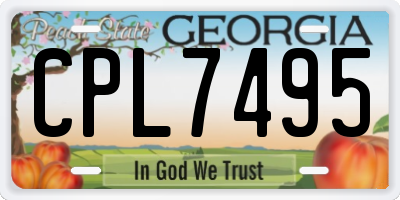 GA license plate CPL7495