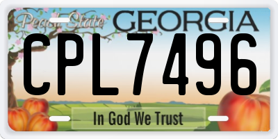 GA license plate CPL7496