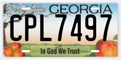 GA license plate CPL7497
