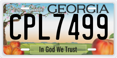 GA license plate CPL7499