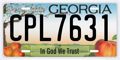 GA license plate CPL7631