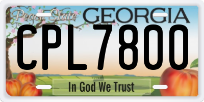 GA license plate CPL7800