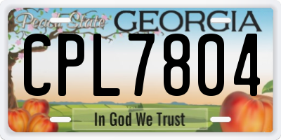 GA license plate CPL7804