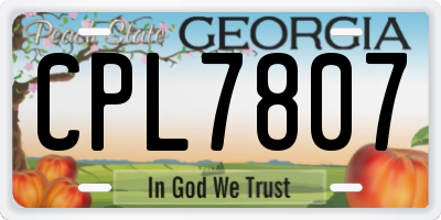 GA license plate CPL7807