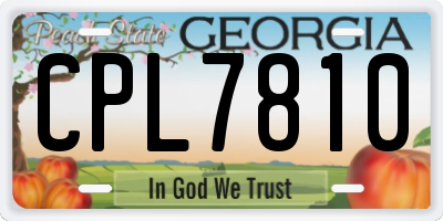 GA license plate CPL7810